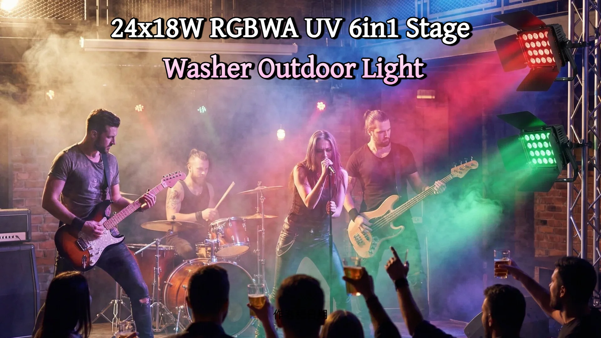IP65 Waterproof 24x18W RGBWA UV 6in1 Outdoor Stage Light LED Square Par Light DJ DMX Disco Equipment Bar Dance Floor Lighting