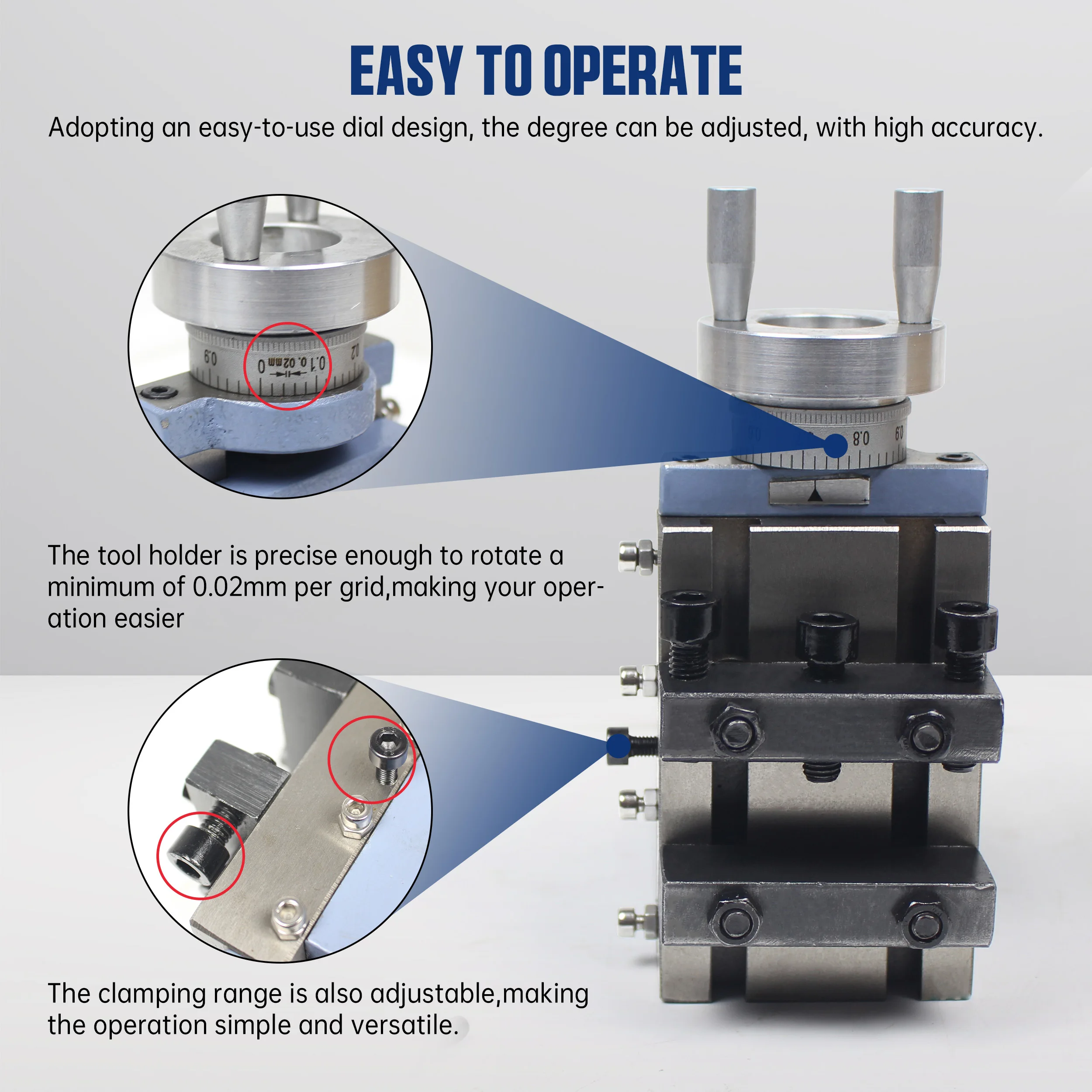【EU Stock】Vertical Knife Holder Vertical Slider Tool Holder For WM210V CD 210V Milling Attachment Mini Lathe Accessories Part