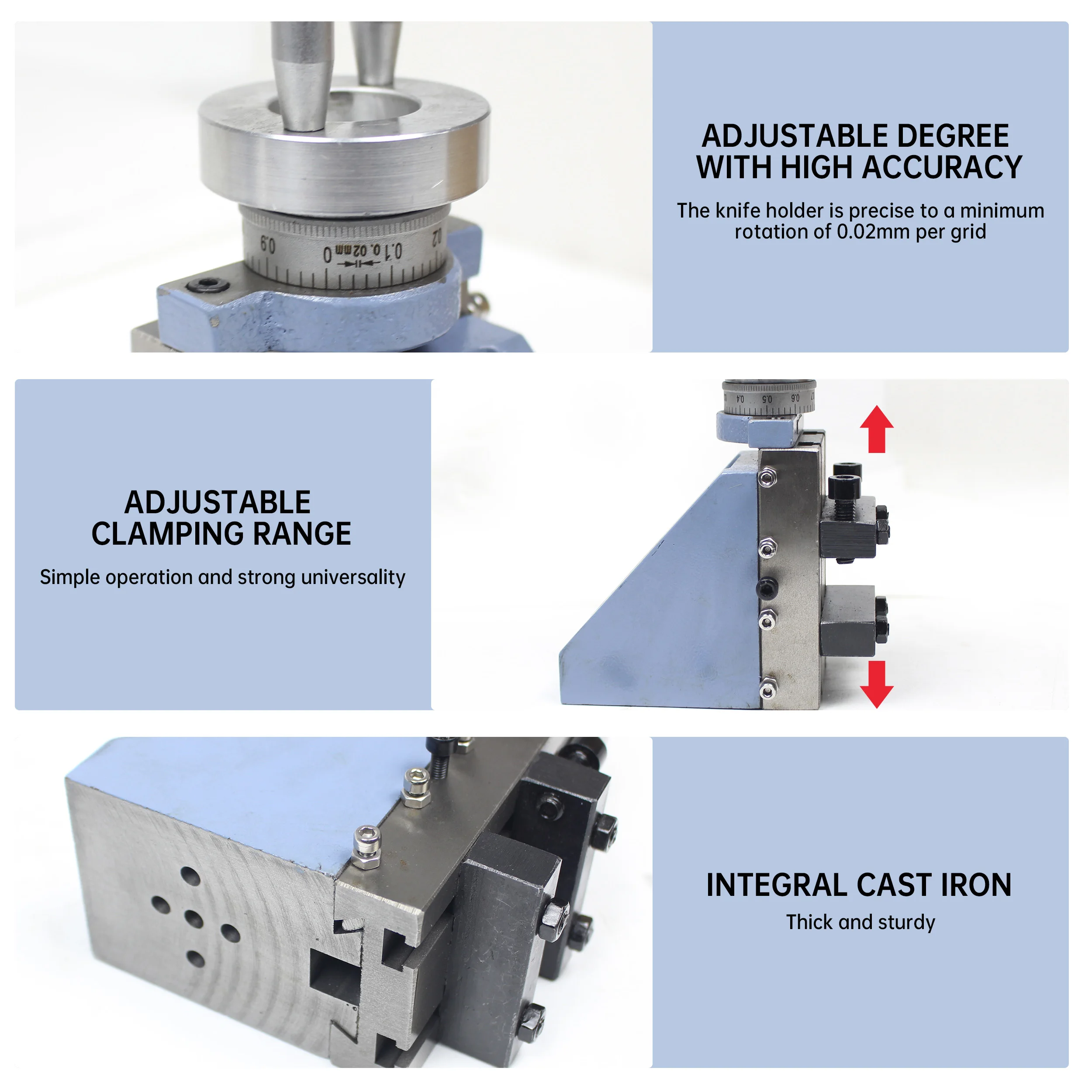 【EU Stock】Vertical Knife Holder Vertical Slider Tool Holder For WM210V CD 210V Milling Attachment Mini Lathe Accessories Part