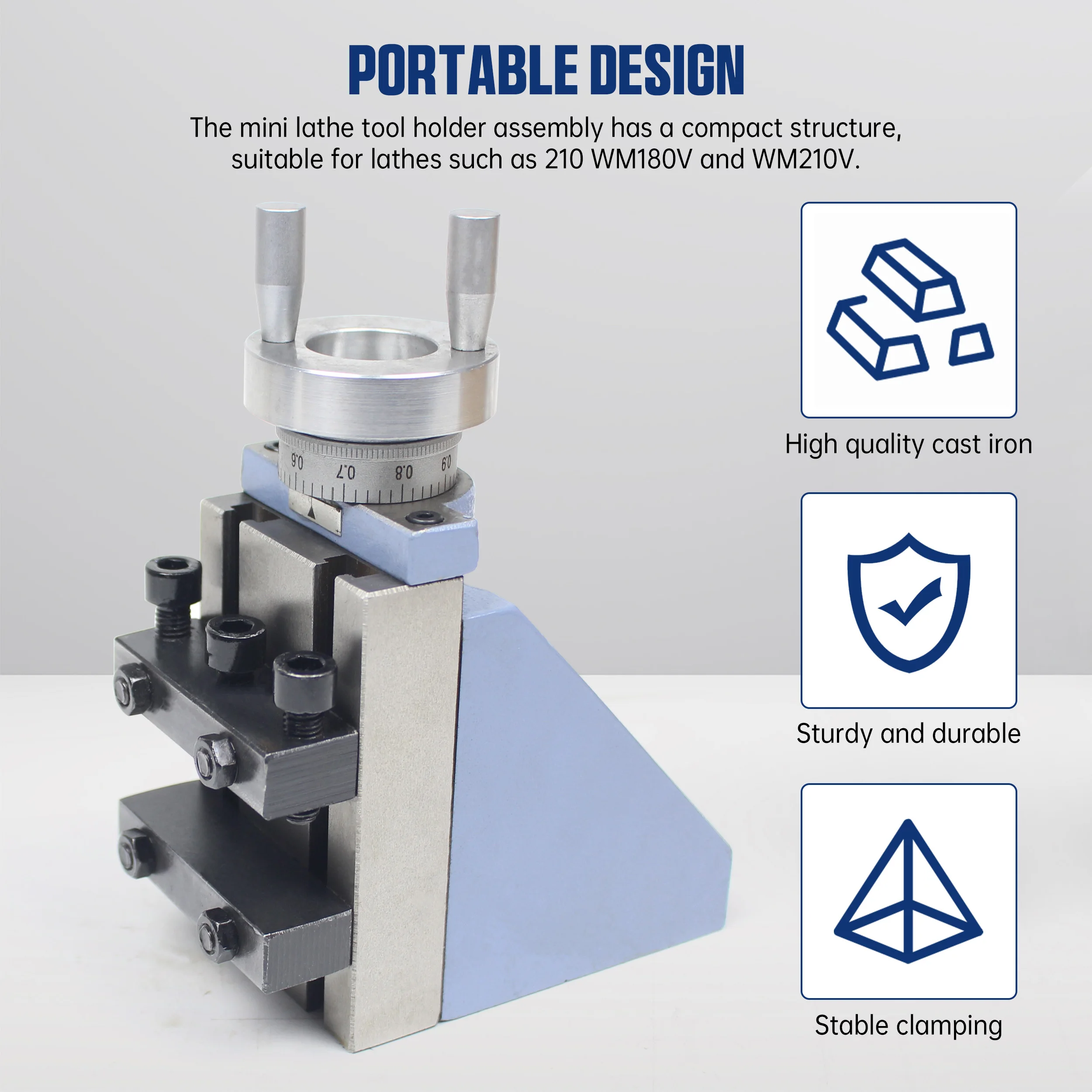 【EU Stock】Vertical Knife Holder Vertical Slider Tool Holder For WM210V CD 210V Milling Attachment Mini Lathe Accessories Part