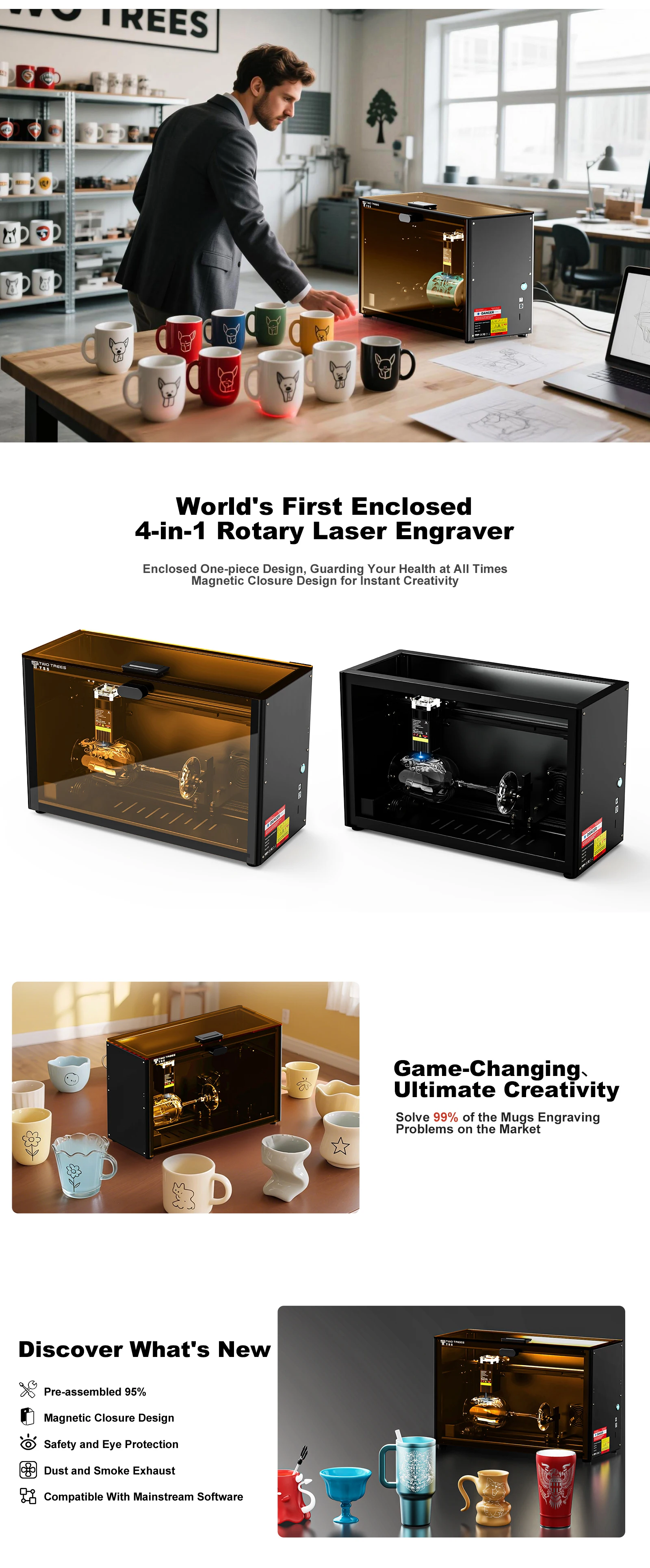 TwoTrees TS5 7WLaser Engraving Machine APP Wifi Control Metal Laser Engraver Acrylic Wood CNC Cutting Machine