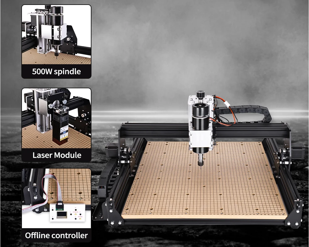 【EU/US/BR SHIP】CNC 4540 Plus 500W Spindle Cutting Machine MDF Table Worktop Metal Milling Engraving Machine 20W 40w Laser Module