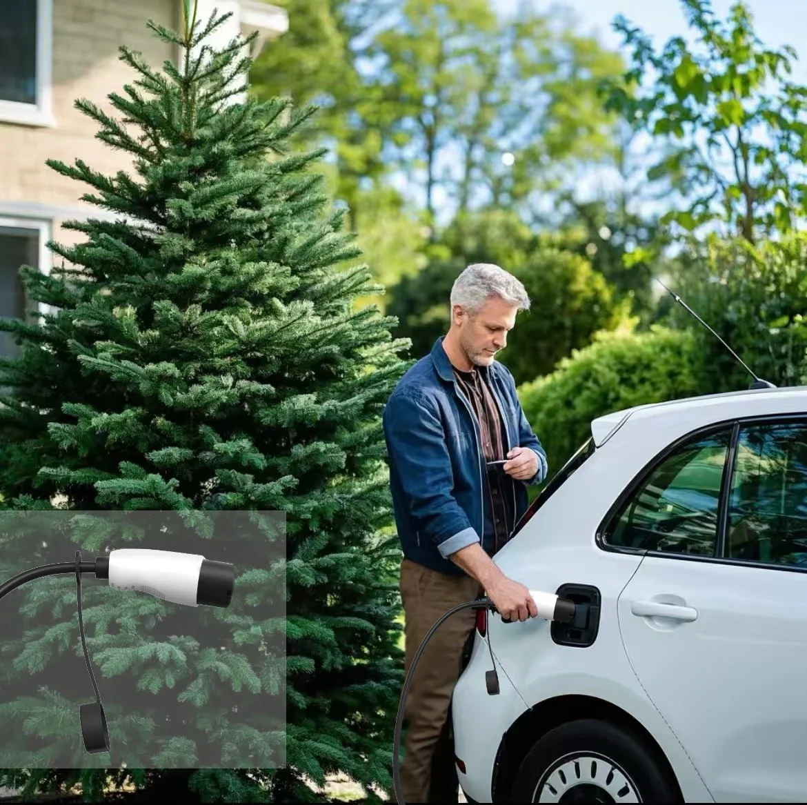 GWUYU Wallbox Type2 32A 7KW EV Charger 16A 11KW 32A 22KW 3 Phase Electric Vehicle Charging Station 5m Cable Support APP Control