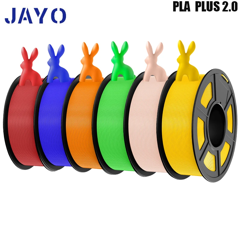 JAYO 3D Printer Filament PLA PLUS 2.0 6Rolls no bubbles no drawing smooth multiple colors 3d printer accessories for 3D Printing