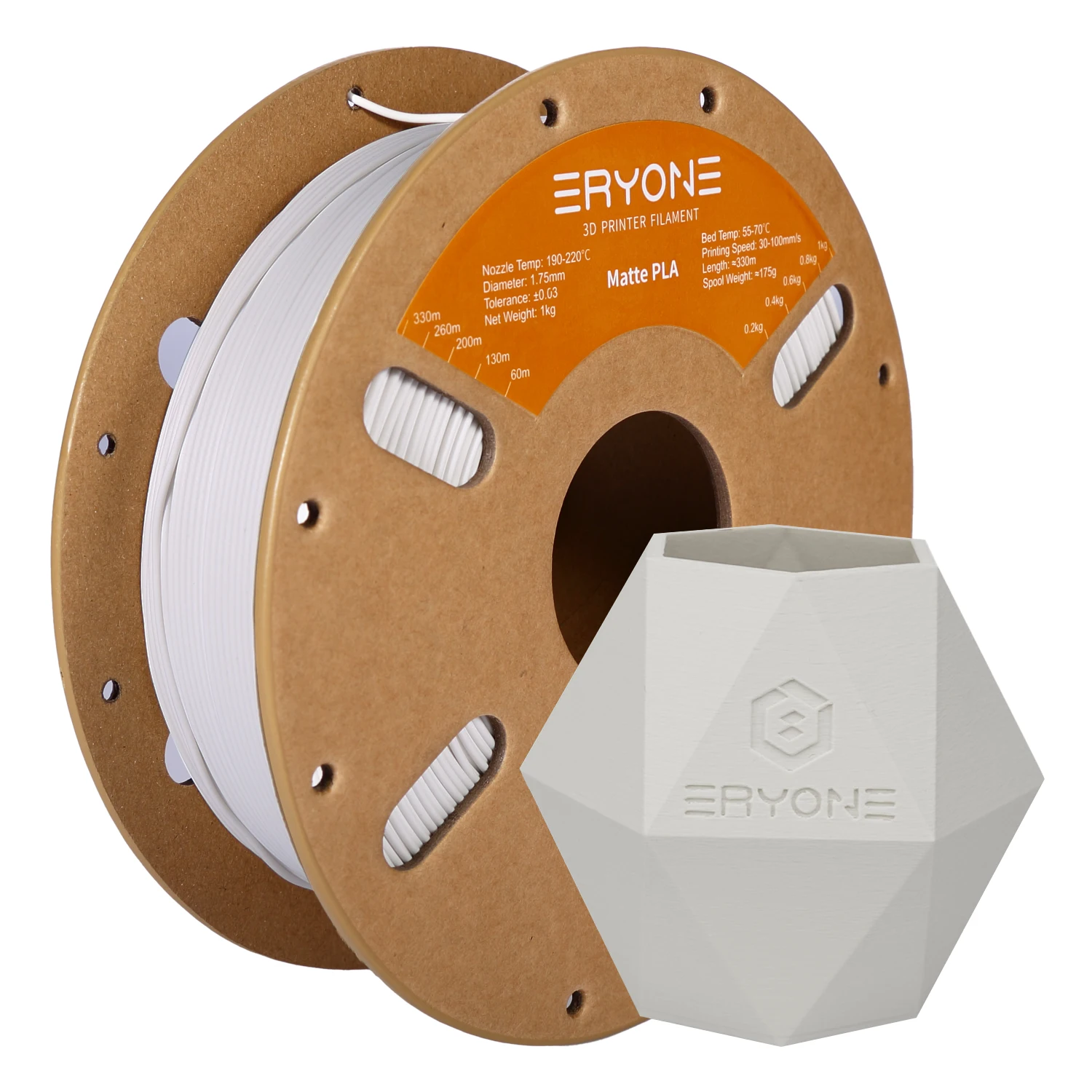 ERYONE 5KG PLA Matte Premium Filament 3D Print, Multicolor Available, PLA Matte Filament, Max Print Speed 100mm/s, 1KG/Spool