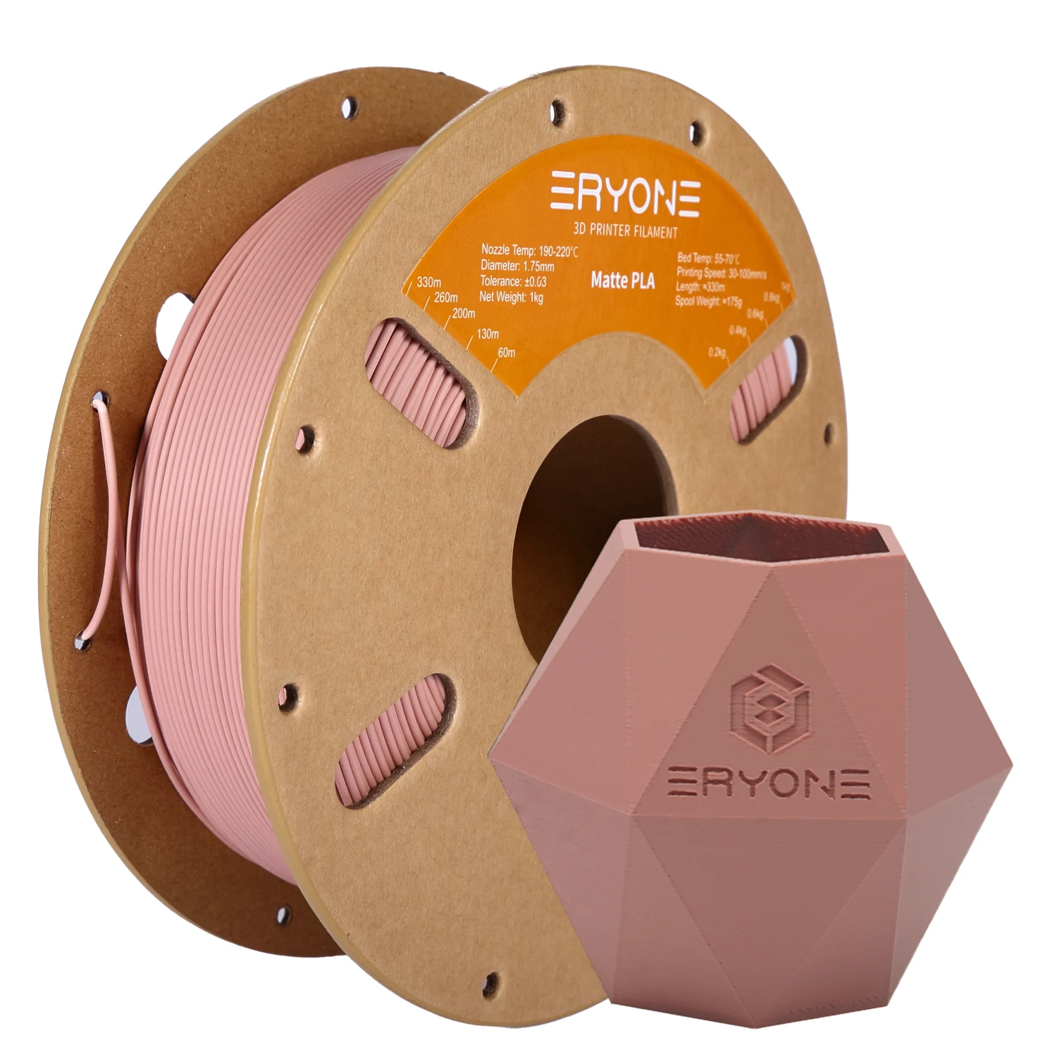 ERYONE 5KG PLA Matte Premium Filament 3D Print, Multicolor Available, PLA Matte Filament, Max Print Speed 100mm/s, 1KG/Spool