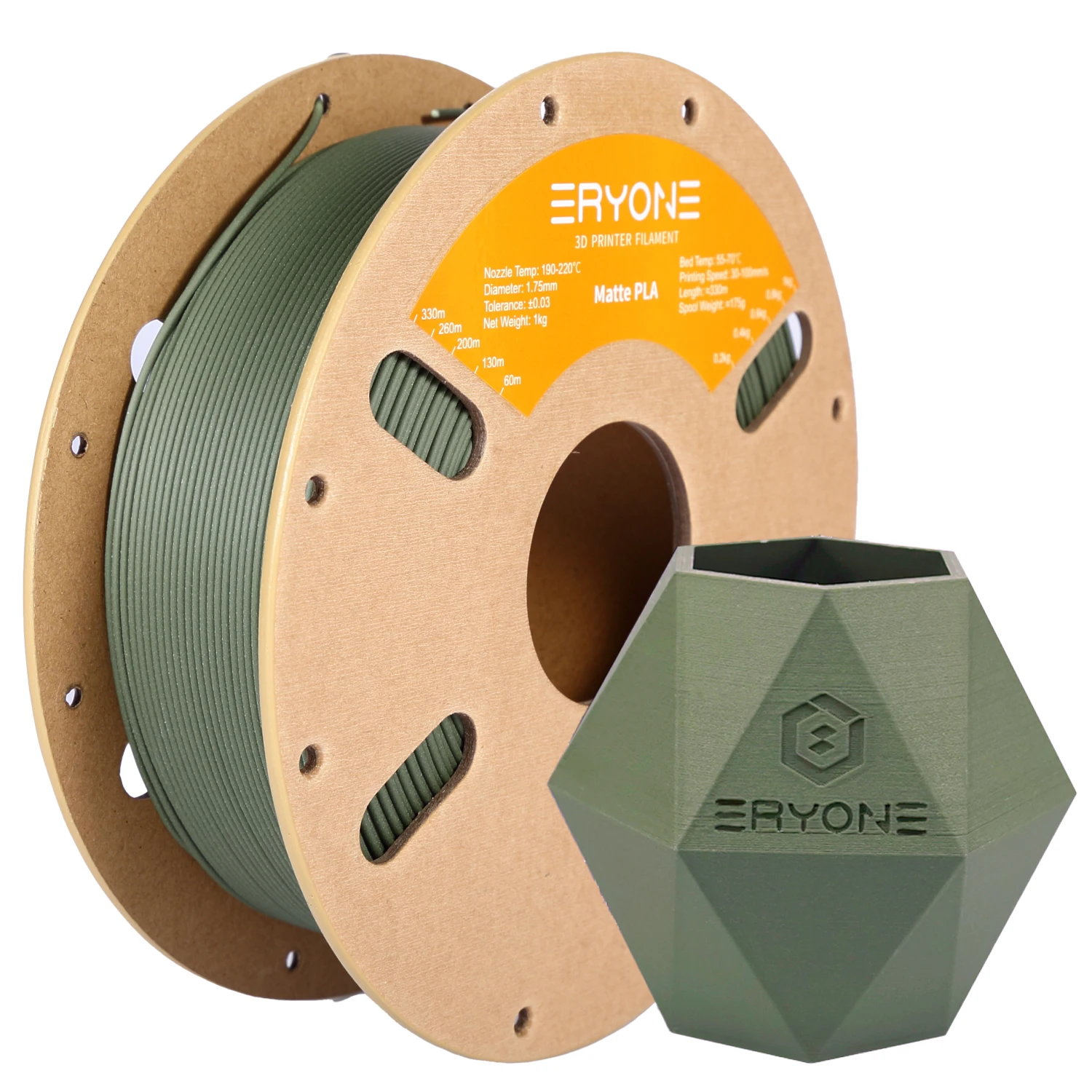 ERYONE 5KG PLA Matte Premium Filament 3D Print, Multicolor Available, PLA Matte Filament, Max Print Speed 100mm/s, 1KG/Spool