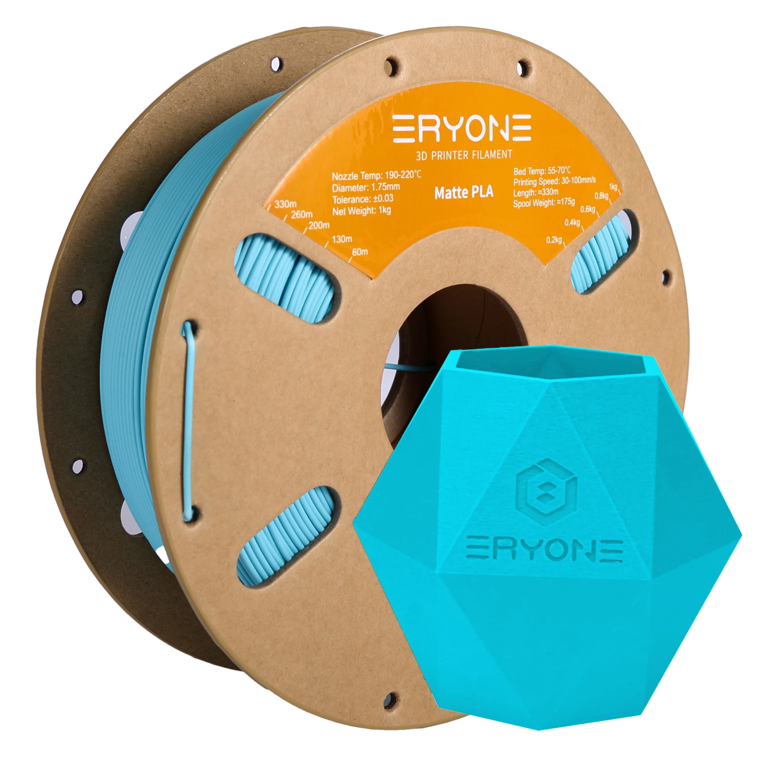 ERYONE 5KG PLA Matte Premium Filament 3D Print, Multicolor Available, PLA Matte Filament, Max Print Speed 100mm/s, 1KG/Spool