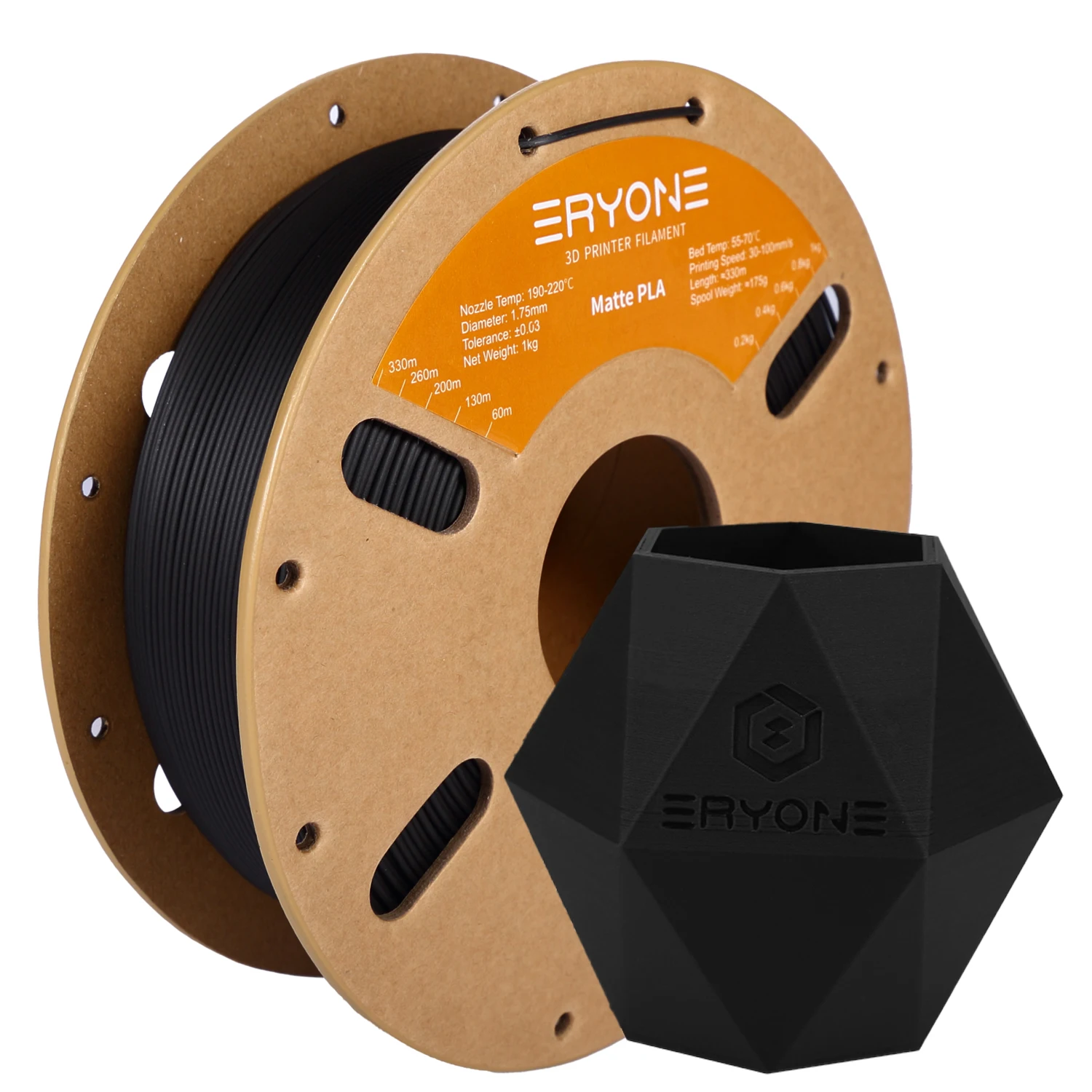 ERYONE 5KG PLA Matte Premium Filament 3D Print, Multicolor Available, PLA Matte Filament, Max Print Speed 100mm/s, 1KG/Spool