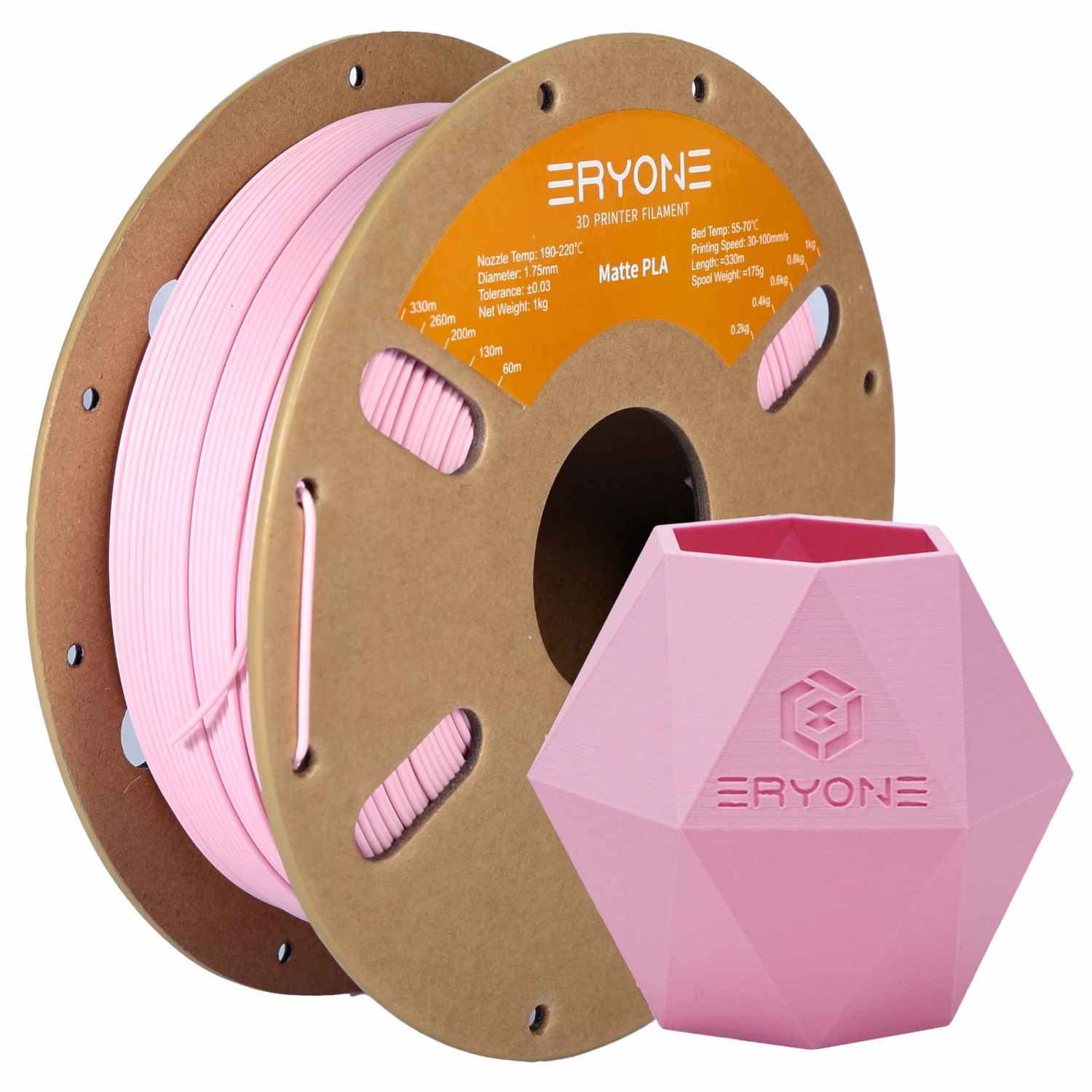 ERYONE 5KG PLA Matte Premium Filament 3D Print, Multicolor Available, PLA Matte Filament, Max Print Speed 100mm/s, 1KG/Spool
