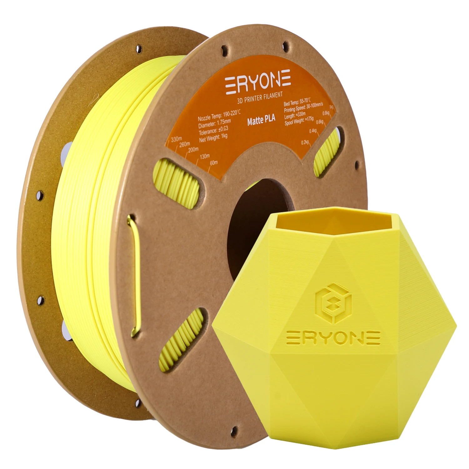 ERYONE 5KG PLA Matte Premium Filament 3D Print, Multicolor Available, PLA Matte Filament, Max Print Speed 100mm/s, 1KG/Spool