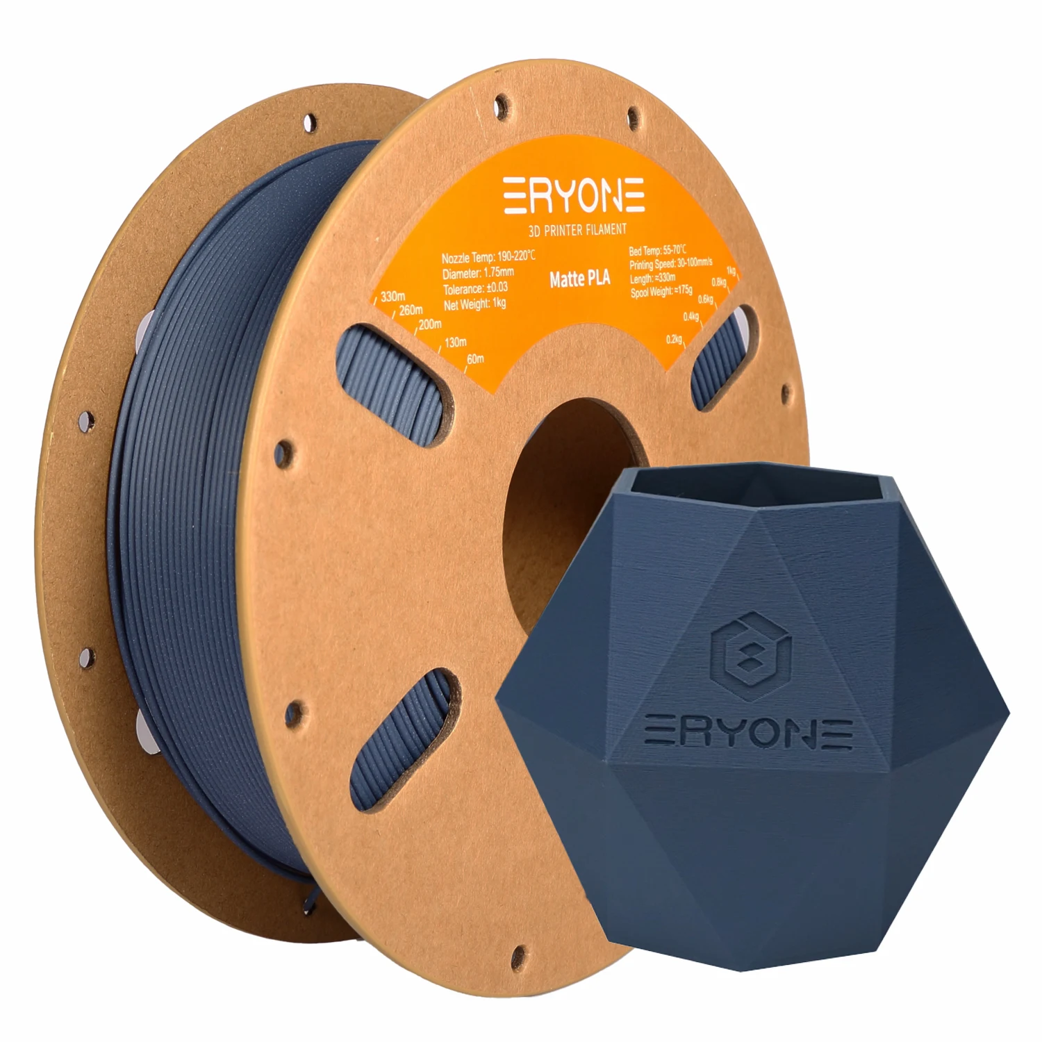 ERYONE 5KG PLA Matte Premium Filament 3D Print, Multicolor Available, PLA Matte Filament, Max Print Speed 100mm/s, 1KG/Spool