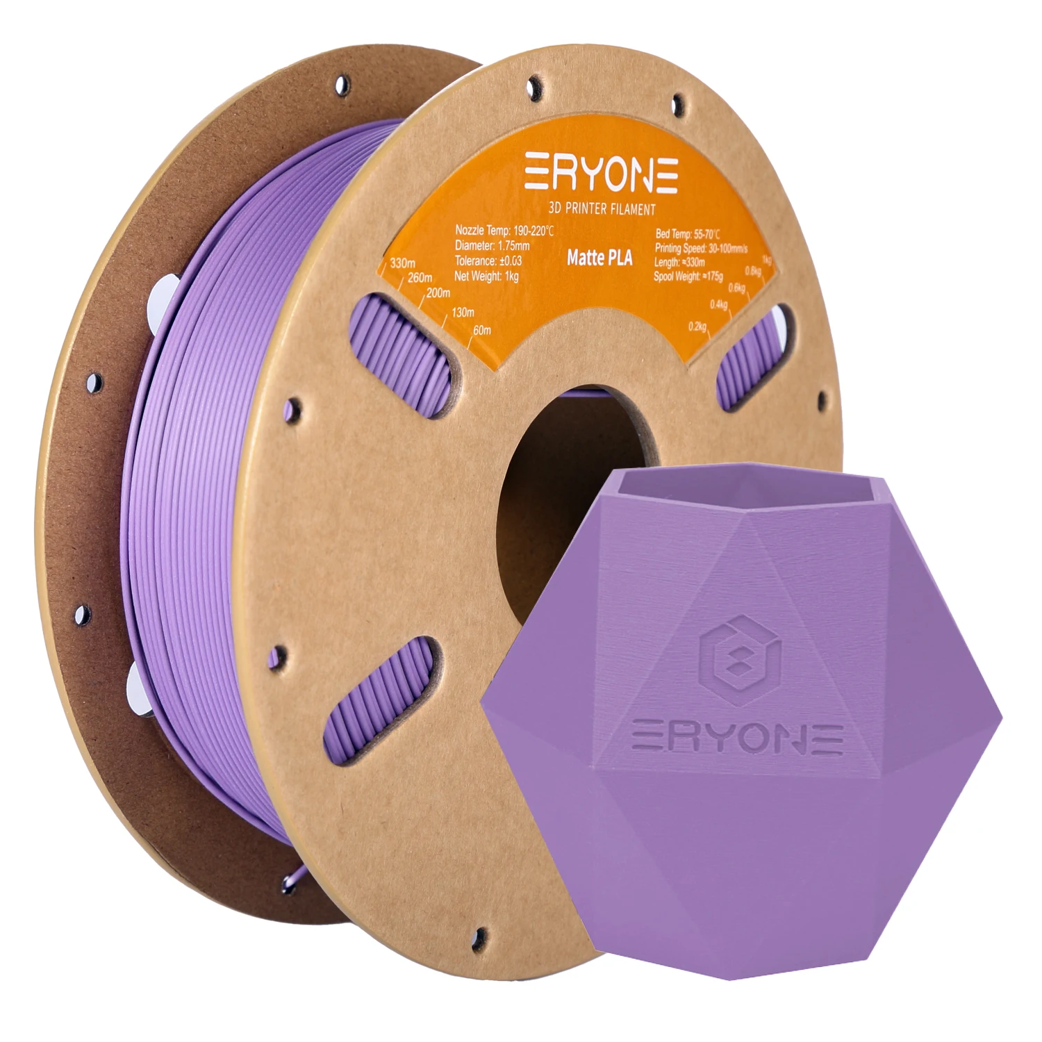 ERYONE 5KG PLA Matte Premium Filament 3D Print, Multicolor Available, PLA Matte Filament, Max Print Speed 100mm/s, 1KG/Spool