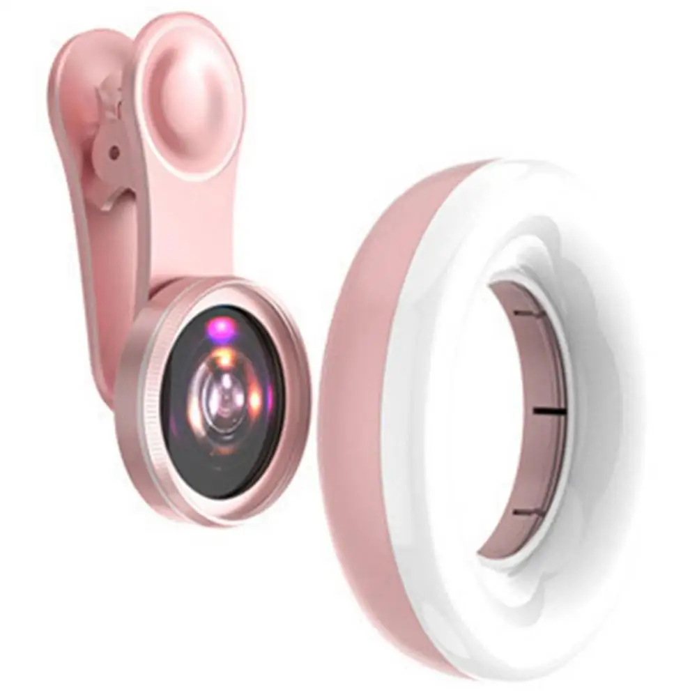 2022 Mobile Phone Fill Light 15X Macro Lens Portable Selfie LED Ring Flash Light Phone Selfie Lamp Ring Clip Light Drop Shipping