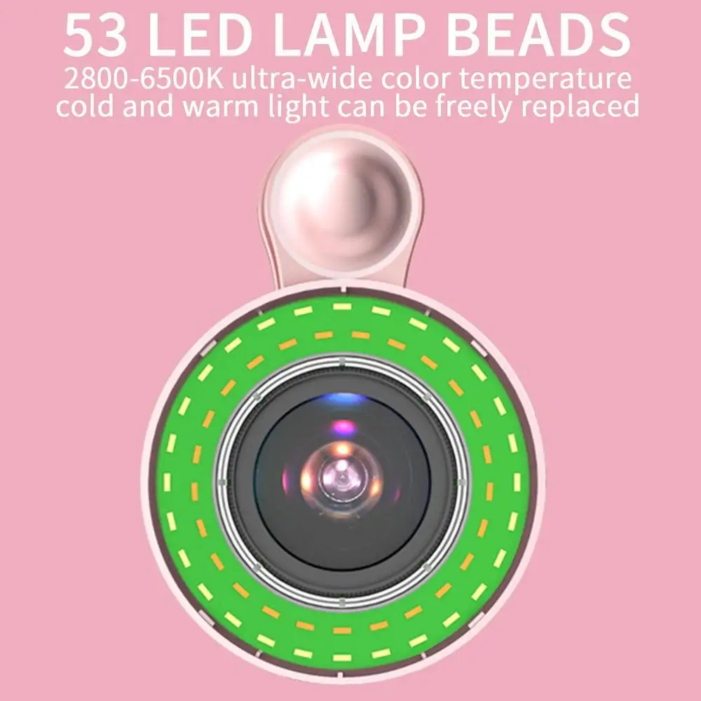2022 Mobile Phone Fill Light 15X Macro Lens Portable Selfie LED Ring Flash Light Phone Selfie Lamp Ring Clip Light Drop Shipping