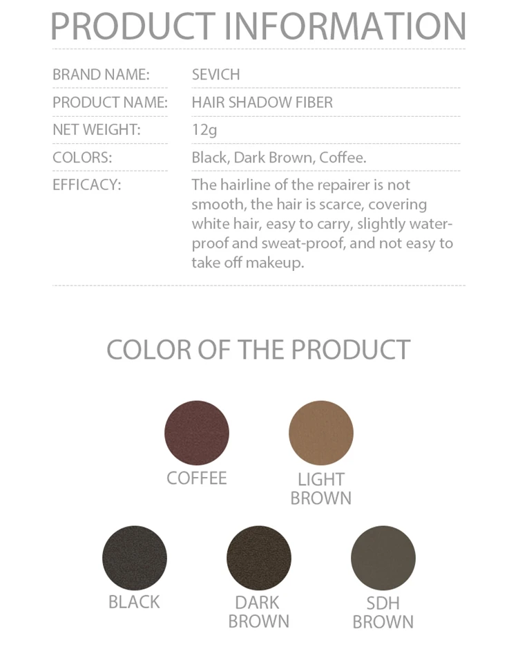 Sevich 12g Hairline Shadow Powder Hair Line Modified Repair 5 Colors Hair Shadow Trimming Powder Edge Control Hair Concealer