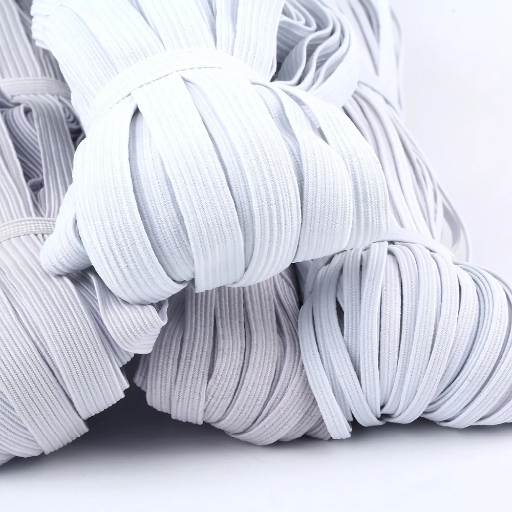 3/4/5/6/8/10MM White/Black Flat Elastic Bands Elastic Rubber Band Wedding Garment Elastic Tape for DIY Sewing Stretch Rope Acces