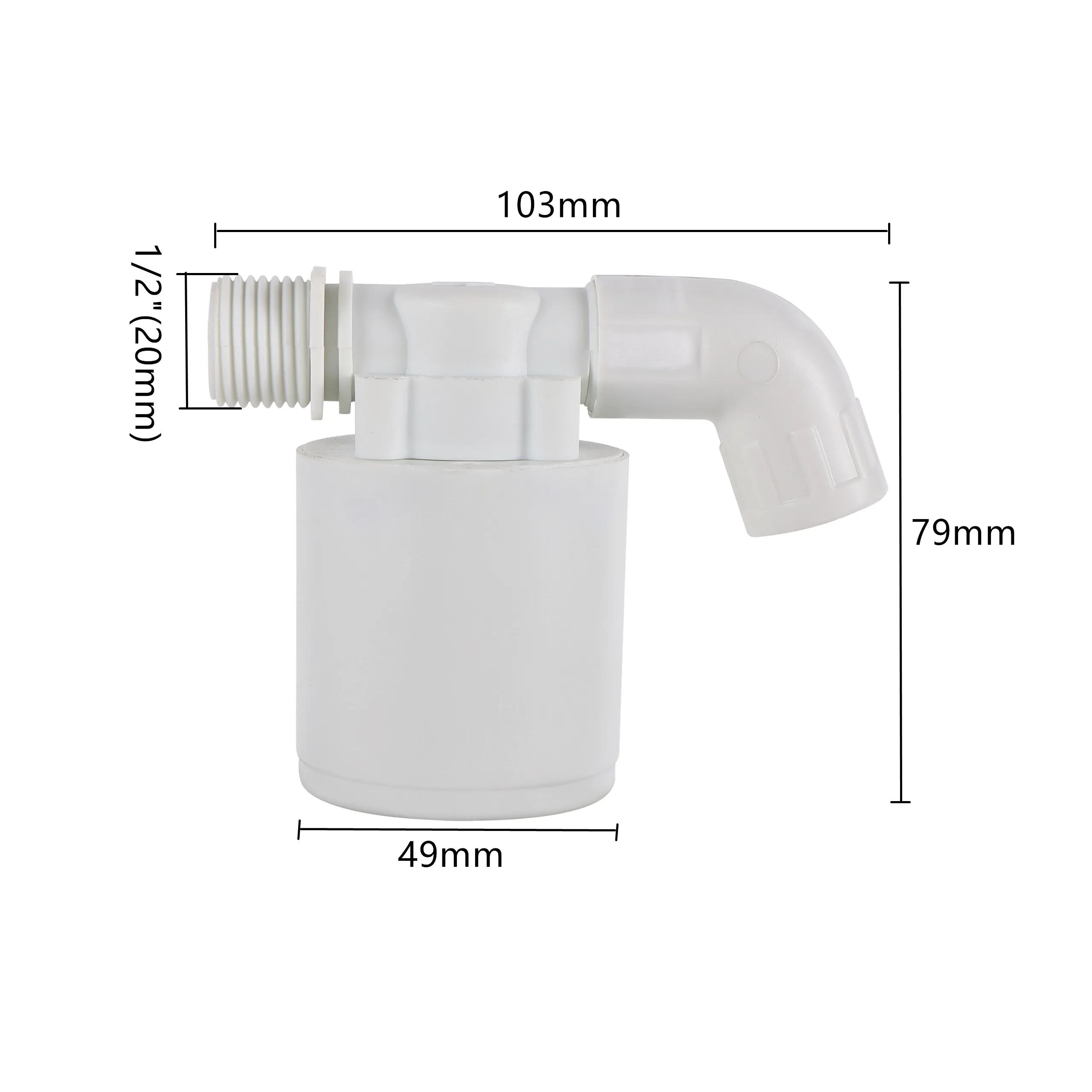1/2" Automatic Water Level Control Valve Tower Floating Ball Valve Installed Inside The Tank Plug-in Free Inlet and Outlet Valve