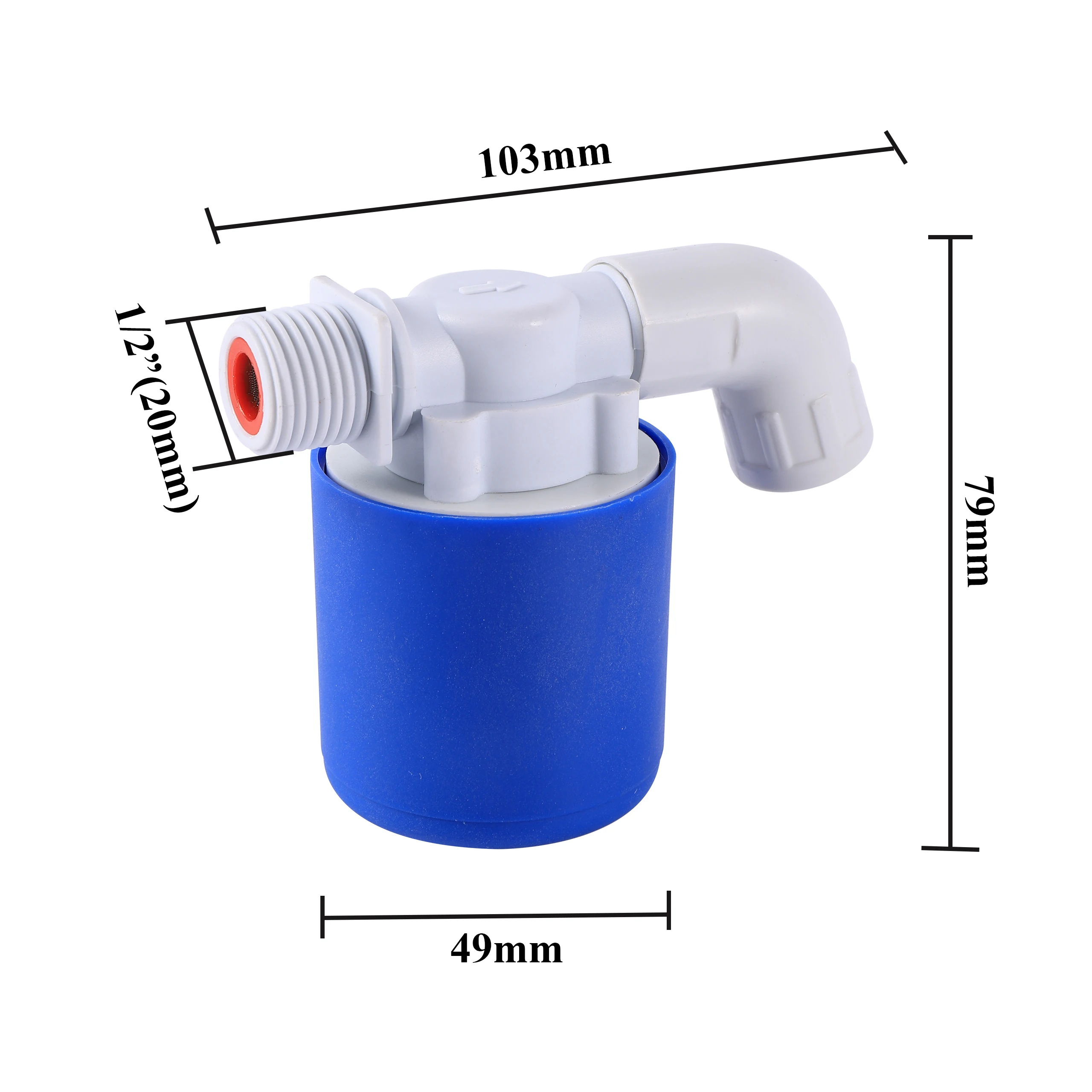 1/2" Automatic Water Level Control Valve Tower Floating Ball Valve Installed Inside The Tank Plug-in Free Inlet and Outlet Valve