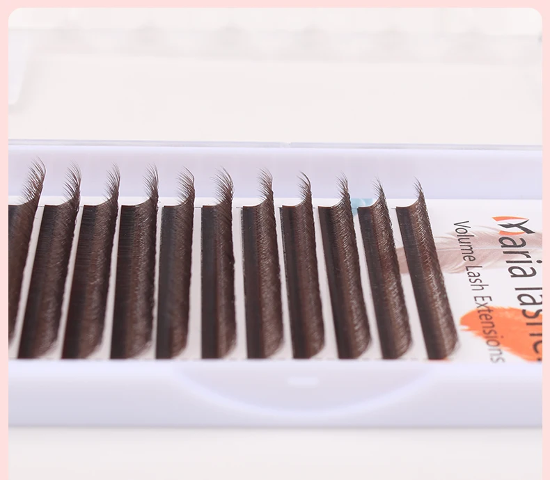 MARIA Brown W Shape 3D Type Individual Eyelash Colorful Lashes Extension Naturally Soft Real Black Mink Premade Volume Fans