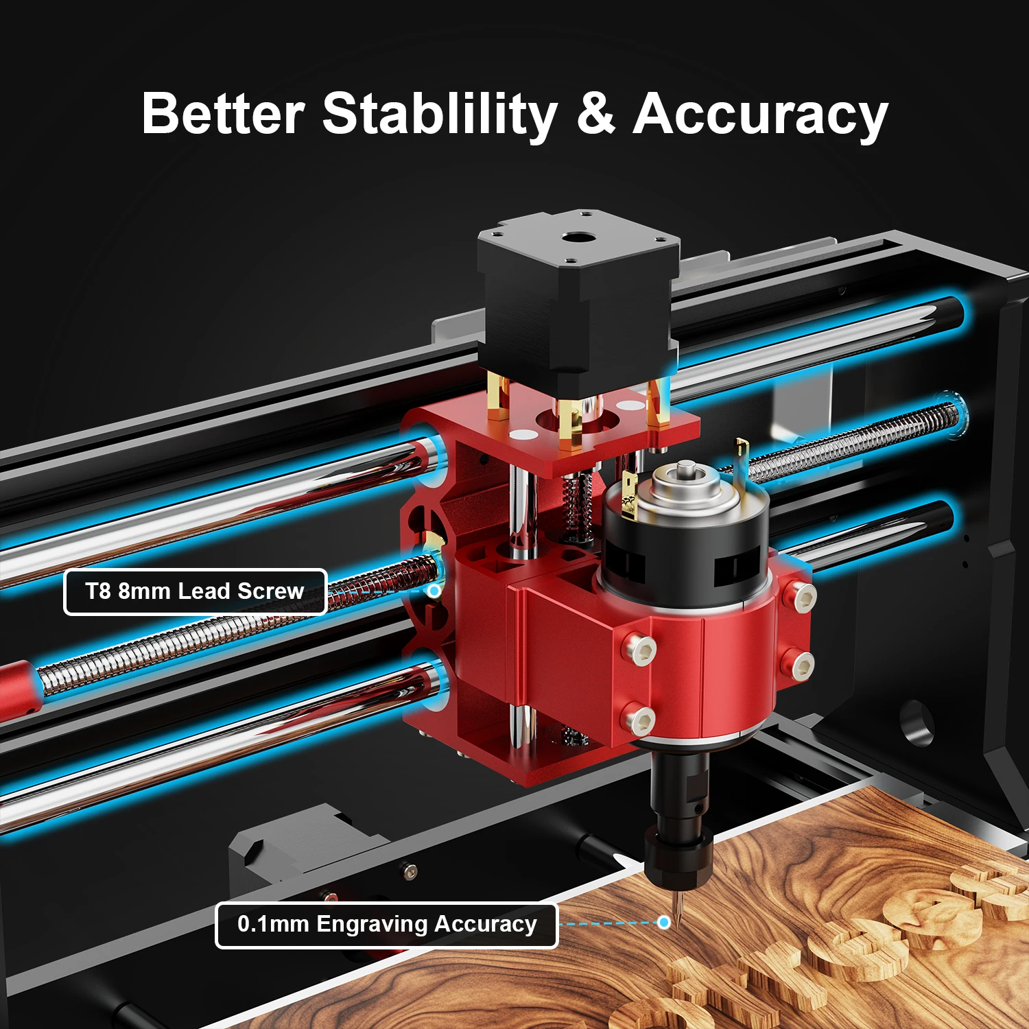 Twotrees TTC3018 Pro CNC Router Engraver 32-bit Board 775 Motor ER11 Z-Axis Milling Machine for Wood MDF Acrylic PCB Cut