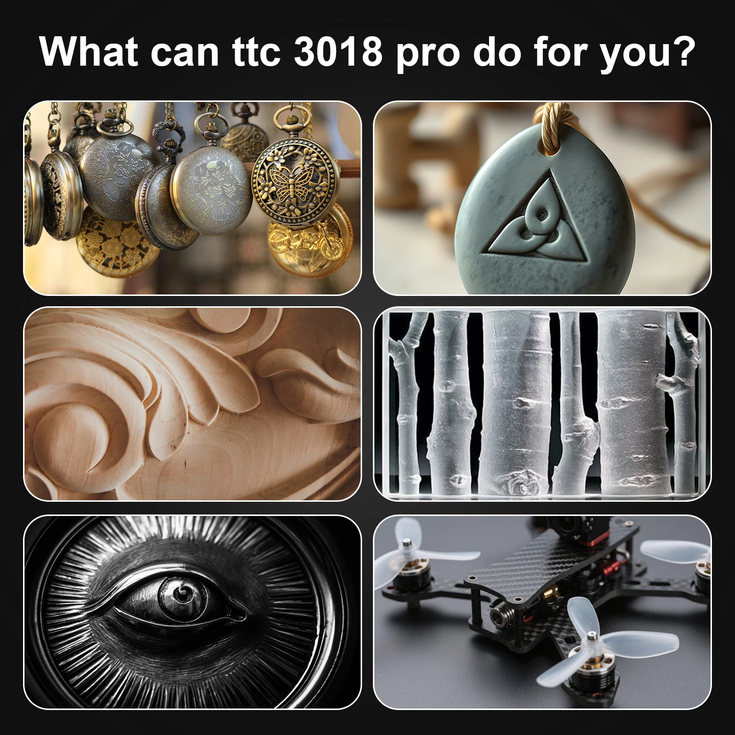 Twotrees TTC3018 Pro CNC Router Engraver 32-bit Board 775 Motor ER11 Z-Axis Milling Machine for Wood MDF Acrylic PCB Cut