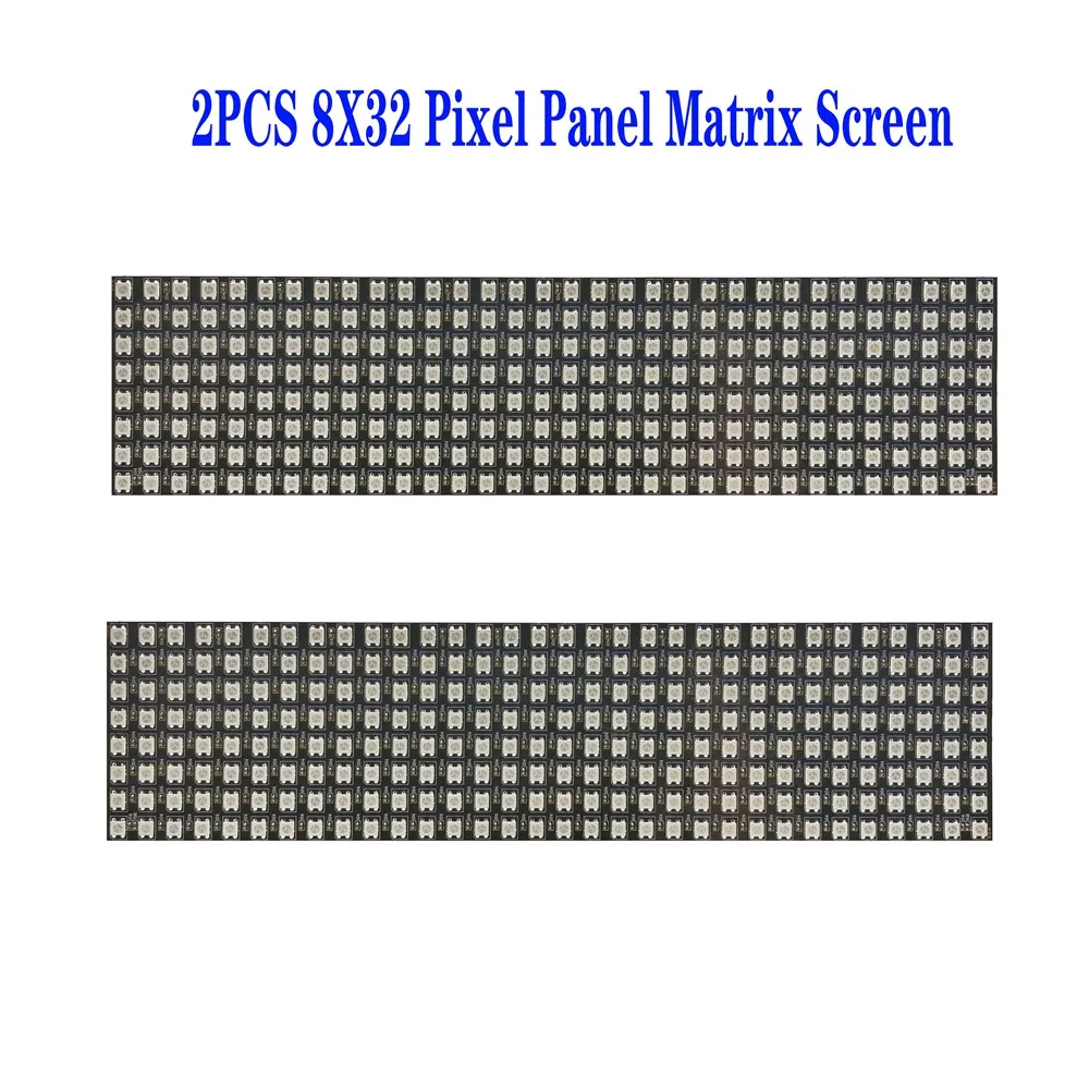 1/2PCS WS2812B 8X8 8x32 16x16 Pixel Panel Flexible Matrix Screen WS2812 IC RGB 5050 SMD Led Module Individually Addressable DC5V