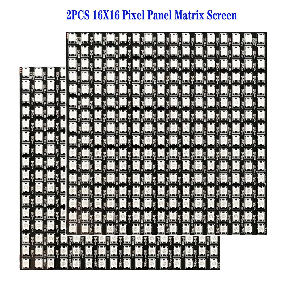 1/2PCS WS2812B 8X8 8x32 16x16 Pixel Panel Flexible Matrix Screen WS2812 IC RGB 5050 SMD Led Module Individually Addressable DC5V