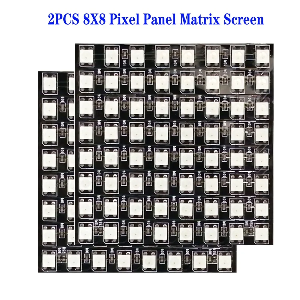 1/2PCS WS2812B 8X8 8x32 16x16 Pixel Panel Flexible Matrix Screen WS2812 IC RGB 5050 SMD Led Module Individually Addressable DC5V