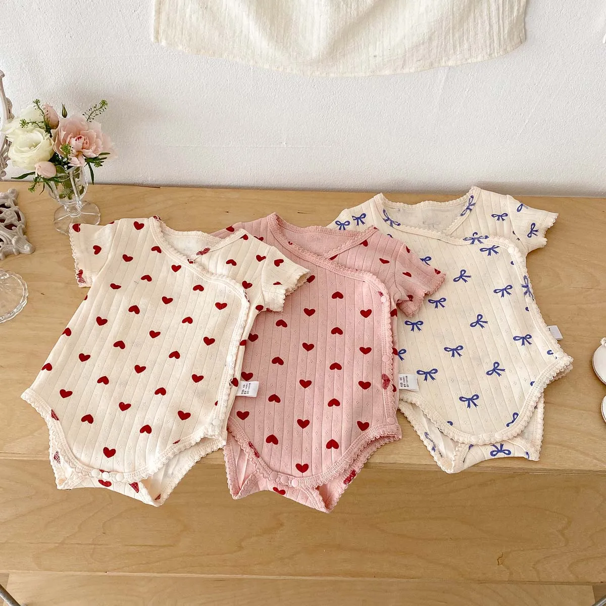 Summer Boys and Girls Baby Short-Sleeved Pants Simple Comfortable Full Printed Newborn Printed Pants