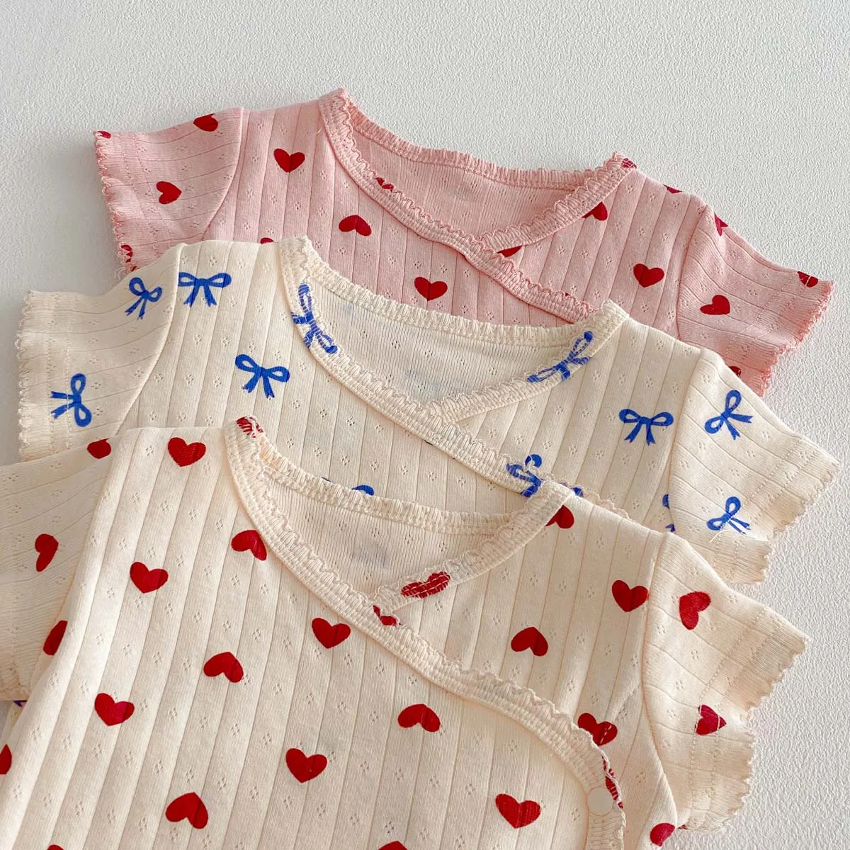 Summer Boys and Girls Baby Short-Sleeved Pants Simple Comfortable Full Printed Newborn Printed Pants