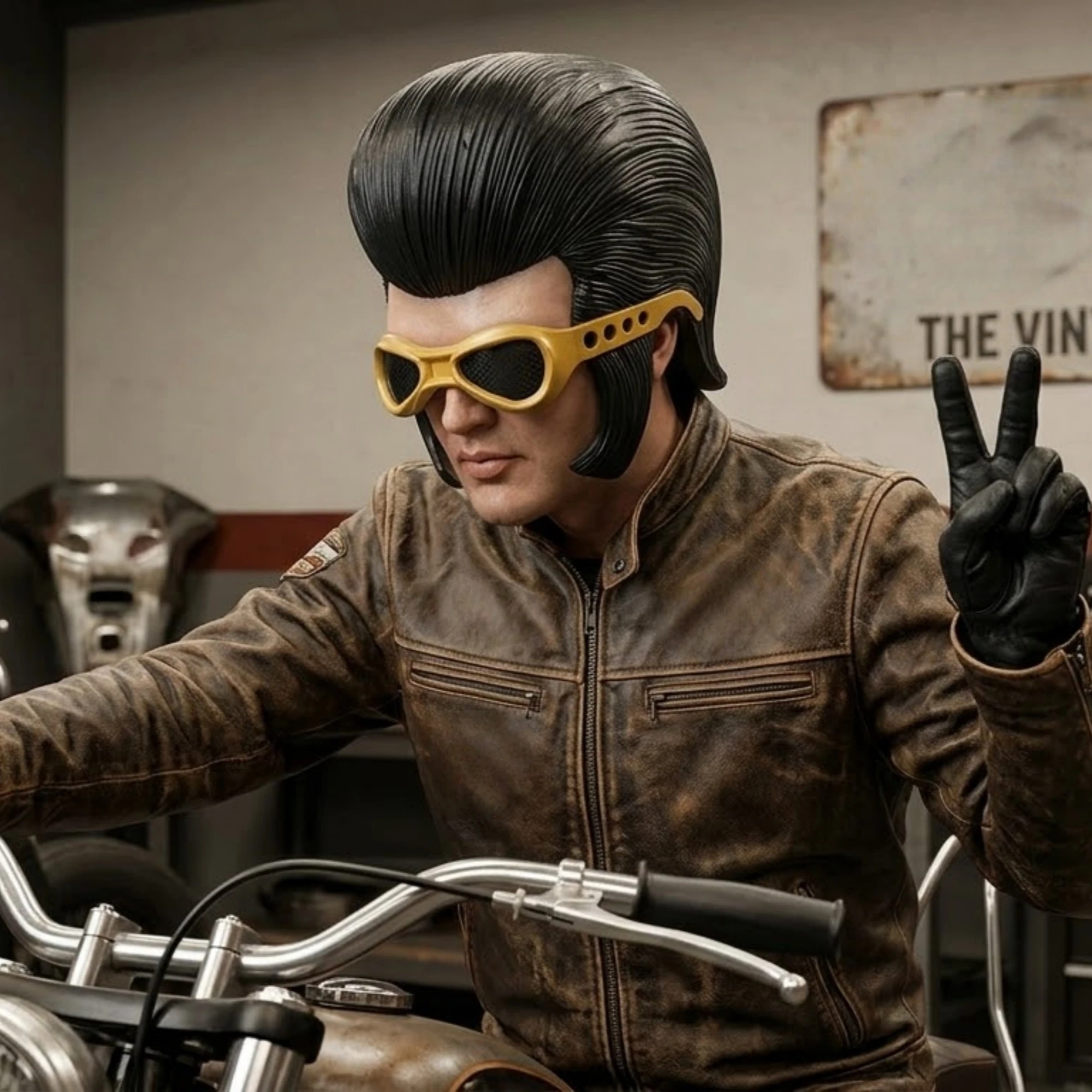 Elvis Presley Inspired Half Face Latex Mask Retro Vintage Costume Prop For Halloween Party Cosplay