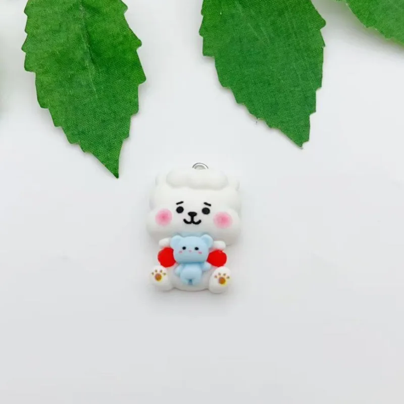 BT21 colorful cartoon resin transparent dog and koala bunny bag keychain DIY handmade accessories