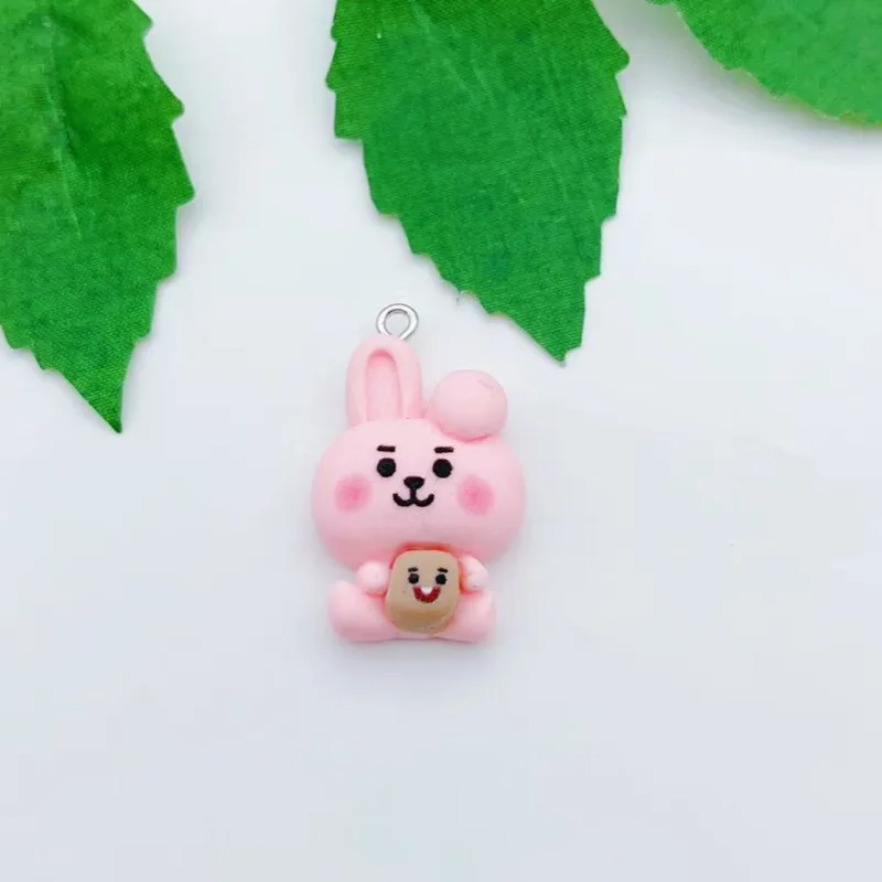 BT21 colorful cartoon resin transparent dog and koala bunny bag keychain DIY handmade accessories