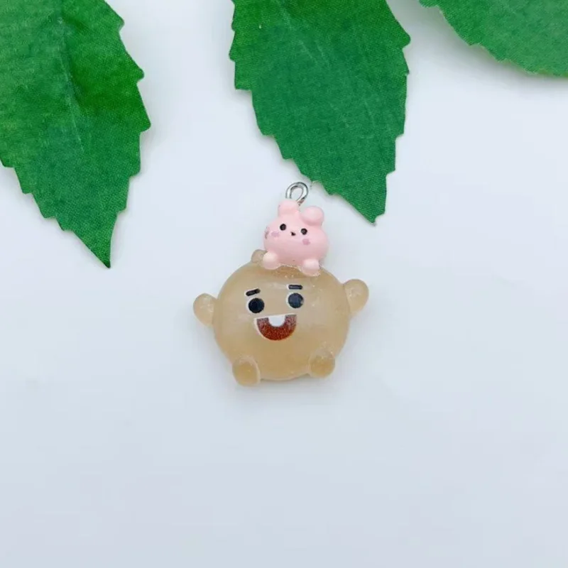BT21 colorful cartoon resin transparent dog and koala bunny bag keychain DIY handmade accessories