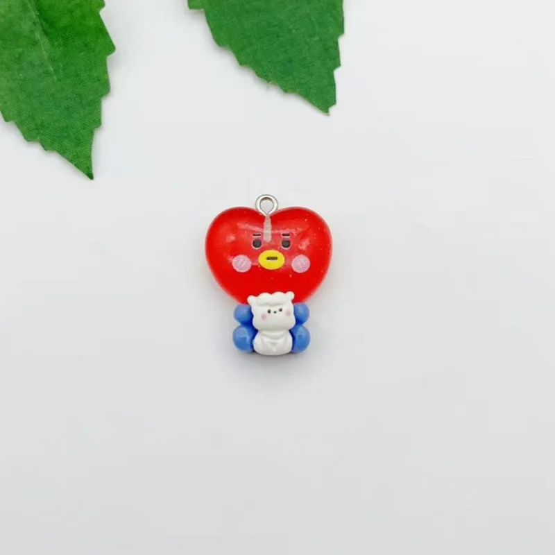 BT21 colorful cartoon resin transparent dog and koala bunny bag keychain DIY handmade accessories