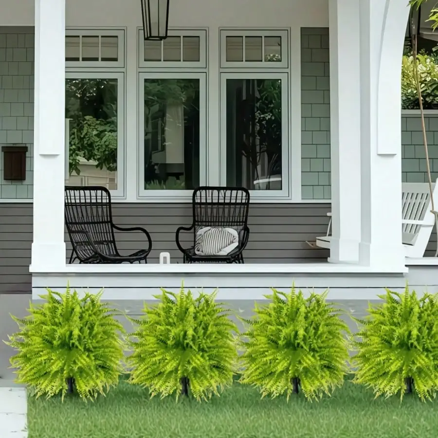 2pcs - 44cm Fern Ground Insert, Realistic Boston Fern, Suitable for Indoor/Outdoor Garden Wedding Spring/Summer Decoration.