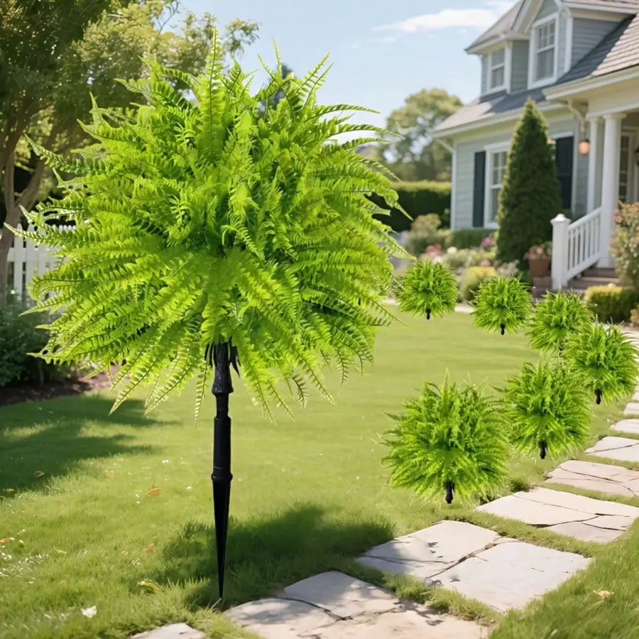 2pcs - 44cm Fern Ground Insert, Realistic Boston Fern, Suitable for Indoor/Outdoor Garden Wedding Spring/Summer Decoration.