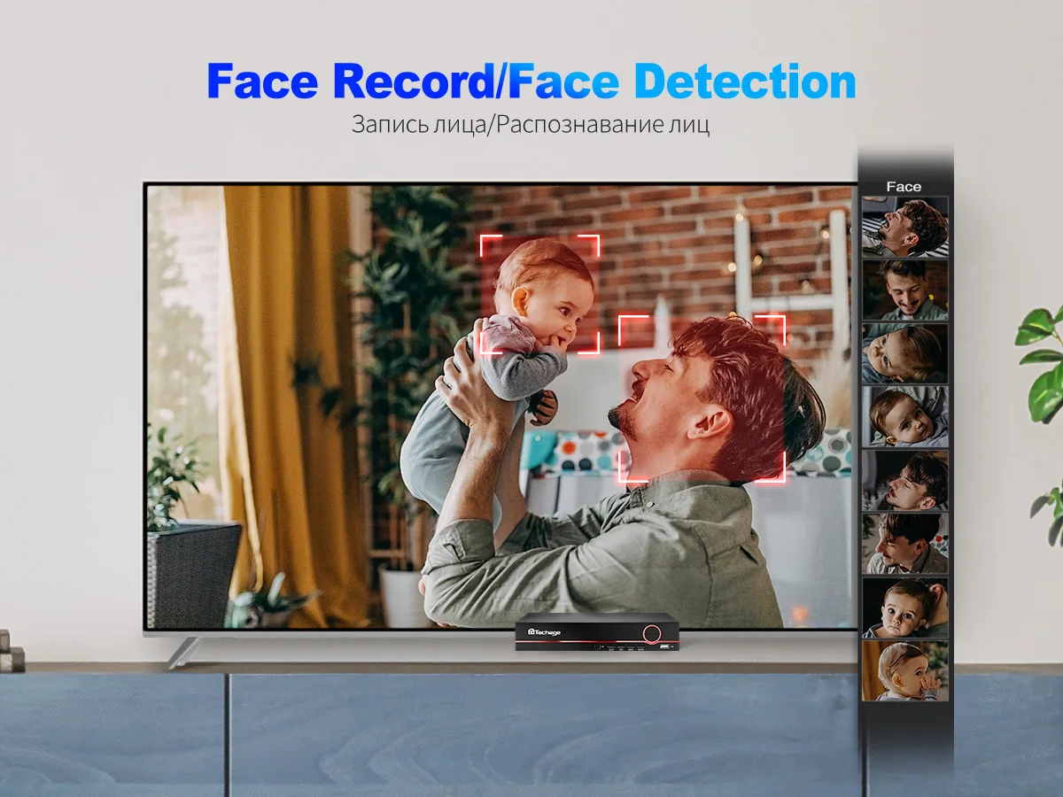Techage 8MP Ultra HD 4K POE AI Camera Outdoor H.265 IP Camera Face Detect Full Color Night Two-way Audio for Surveillance System