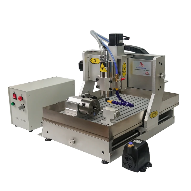 CNC Router 6040 4 Axis 2.2KW Metal 3D Carving Woodworking Machine 3040 USB Port Milling Engraving Machine 6090 with Water Tank