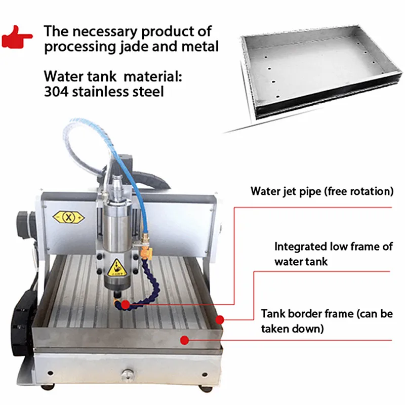 CNC Router 6040 4 Axis 2.2KW Metal 3D Carving Woodworking Machine 3040 USB Port Milling Engraving Machine 6090 with Water Tank