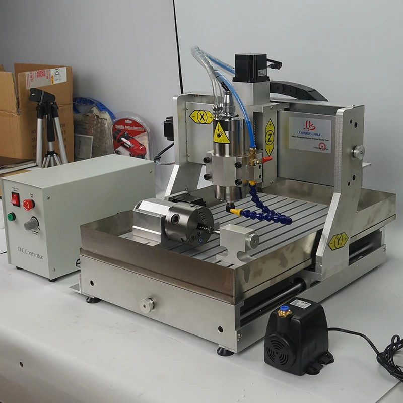 CNC Router 6040 4 Axis 2.2KW Metal 3D Carving Woodworking Machine 3040 USB Port Milling Engraving Machine 6090 with Water Tank