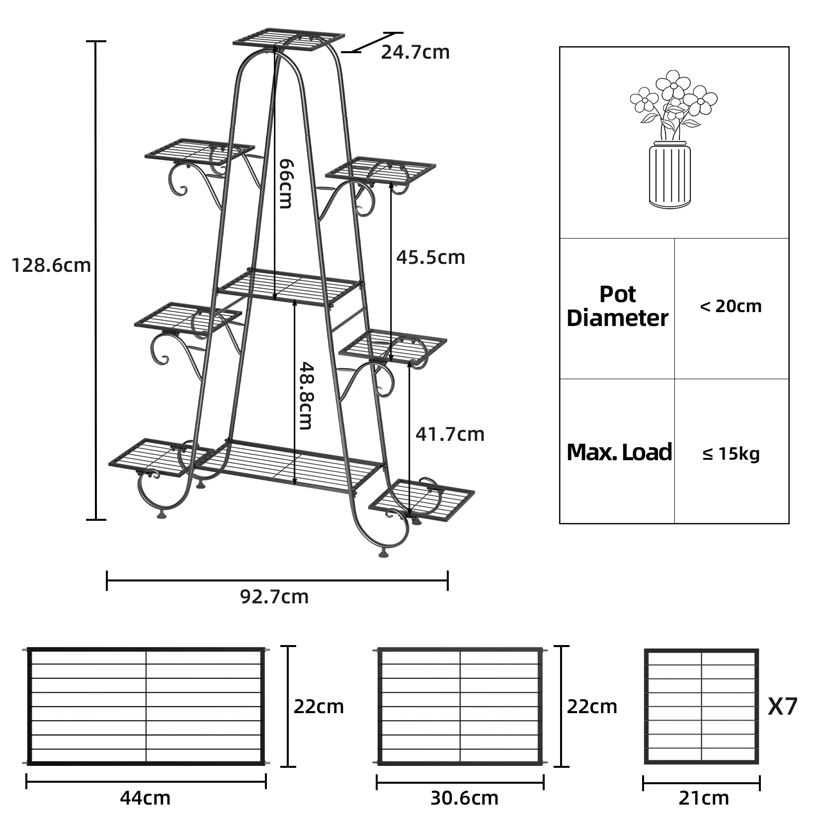 9 Tier Plant Stand Indoor Outdoor, Metal Multilayer Flower Shelf, Patio Garden Potted Plant Holder Display Rack for Plants Pots