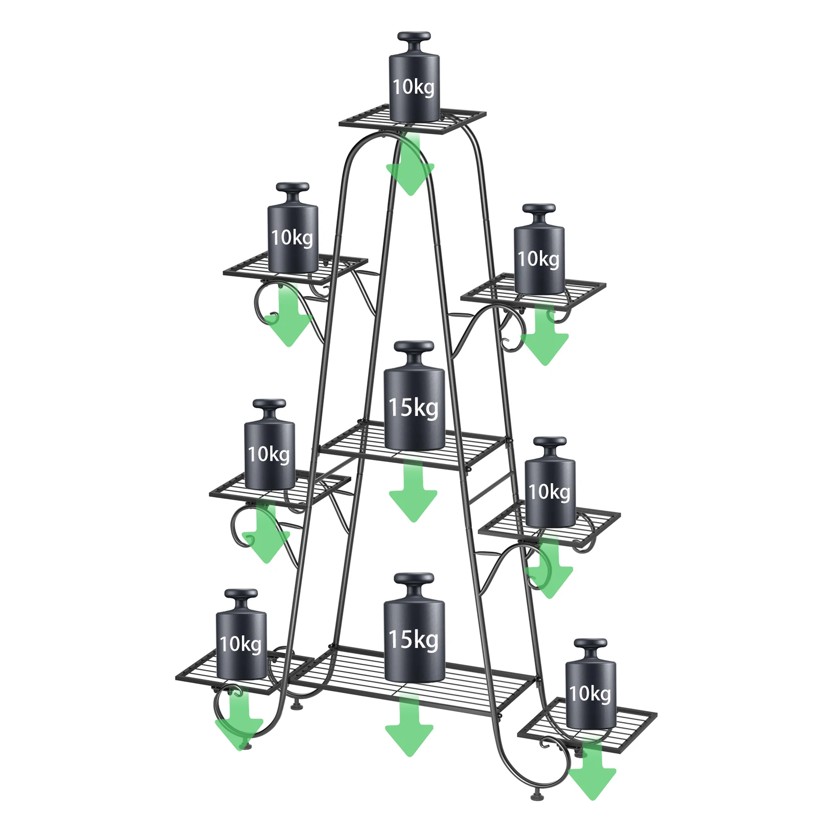 9 Tier Plant Stand Indoor Outdoor, Metal Multilayer Flower Shelf, Patio Garden Potted Plant Holder Display Rack for Plants Pots