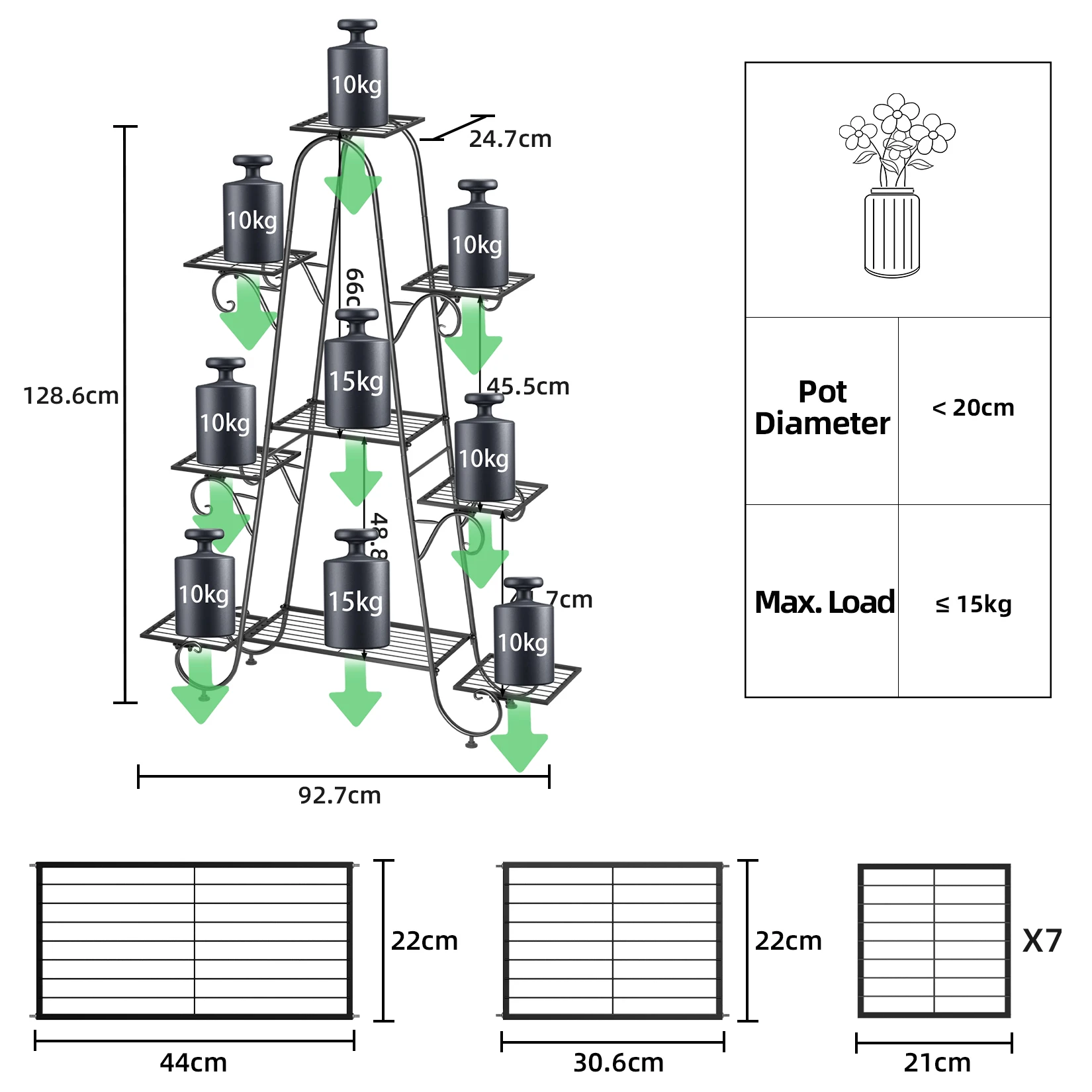 9 Tier Plant Stand Indoor Outdoor, Metal Multilayer Flower Shelf, Patio Garden Potted Plant Holder Display Rack for Plants Pots