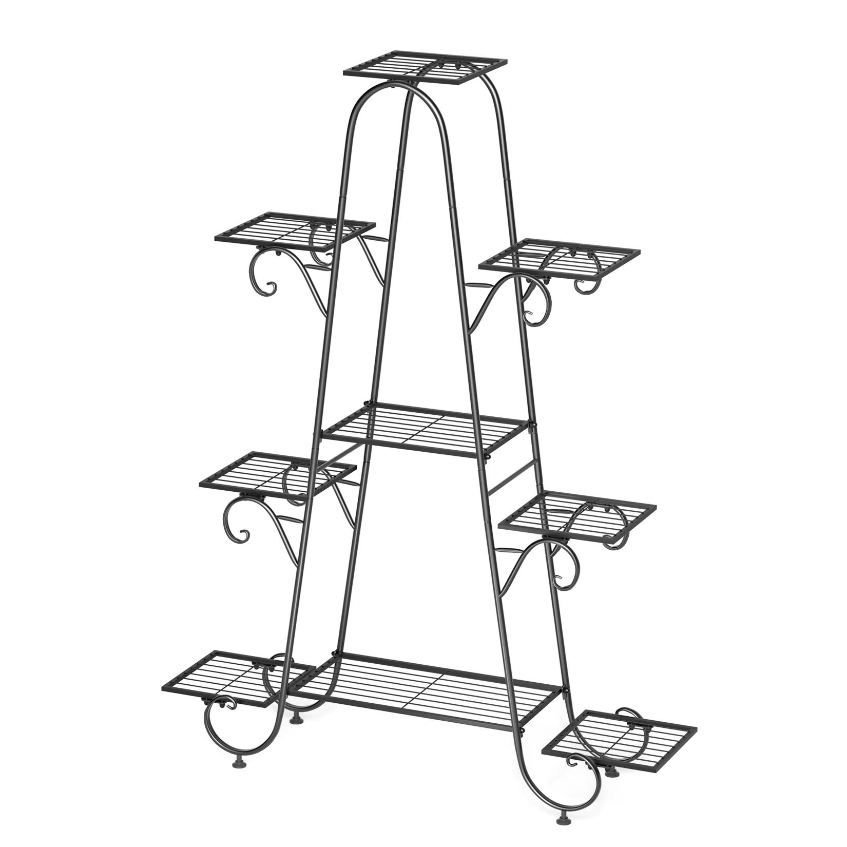 9 Tier Plant Stand Indoor Outdoor, Metal Multilayer Flower Shelf, Patio Garden Potted Plant Holder Display Rack for Plants Pots