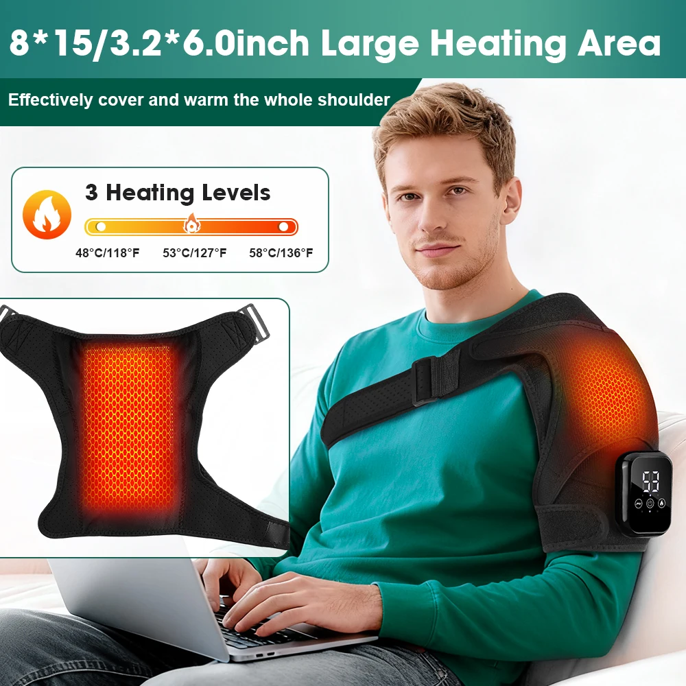 Electric Shoulder Massage Belt Brace Cordless Vibration Physiotherapy Muscle Relaxation Massager for Knee Elbow Support Strap