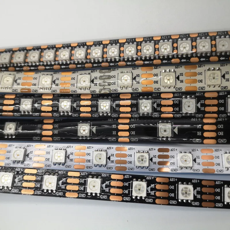 5m/roll WS2815 DC12V (WS2812B/WS2813) RGB LED Pixels Strip Light Individually Addressable LED Dual-Signal 30/60/144 Pixels/Led/m