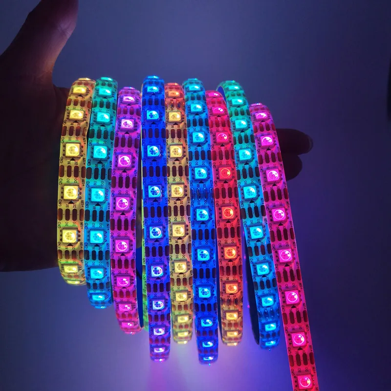 5m/roll WS2815 DC12V (WS2812B/WS2813) RGB LED Pixels Strip Light Individually Addressable LED Dual-Signal 30/60/144 Pixels/Led/m