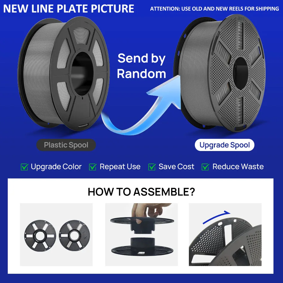 JAYO PLA Meta/ABS/ PLA / TPU/PETG Filament 1.75MM 10Rolls 100% No Bubble for FDM 3D Printer Materials Filament DIY Gift FastShip
